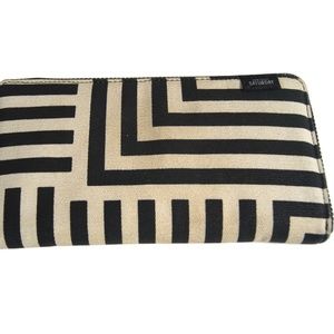 KATE SPADE SATURDAY Canvas Striped Geometric Zip